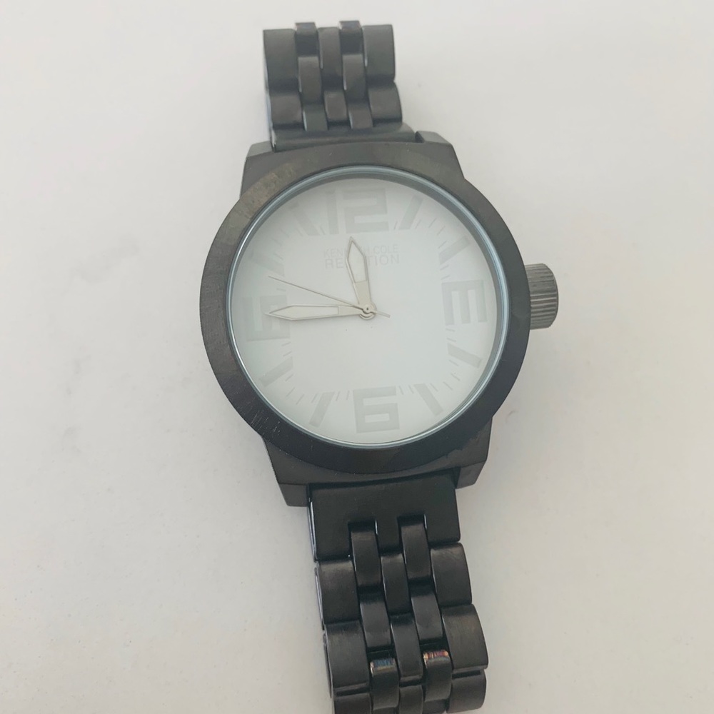 Black Kenneth Cole stainless steel watch